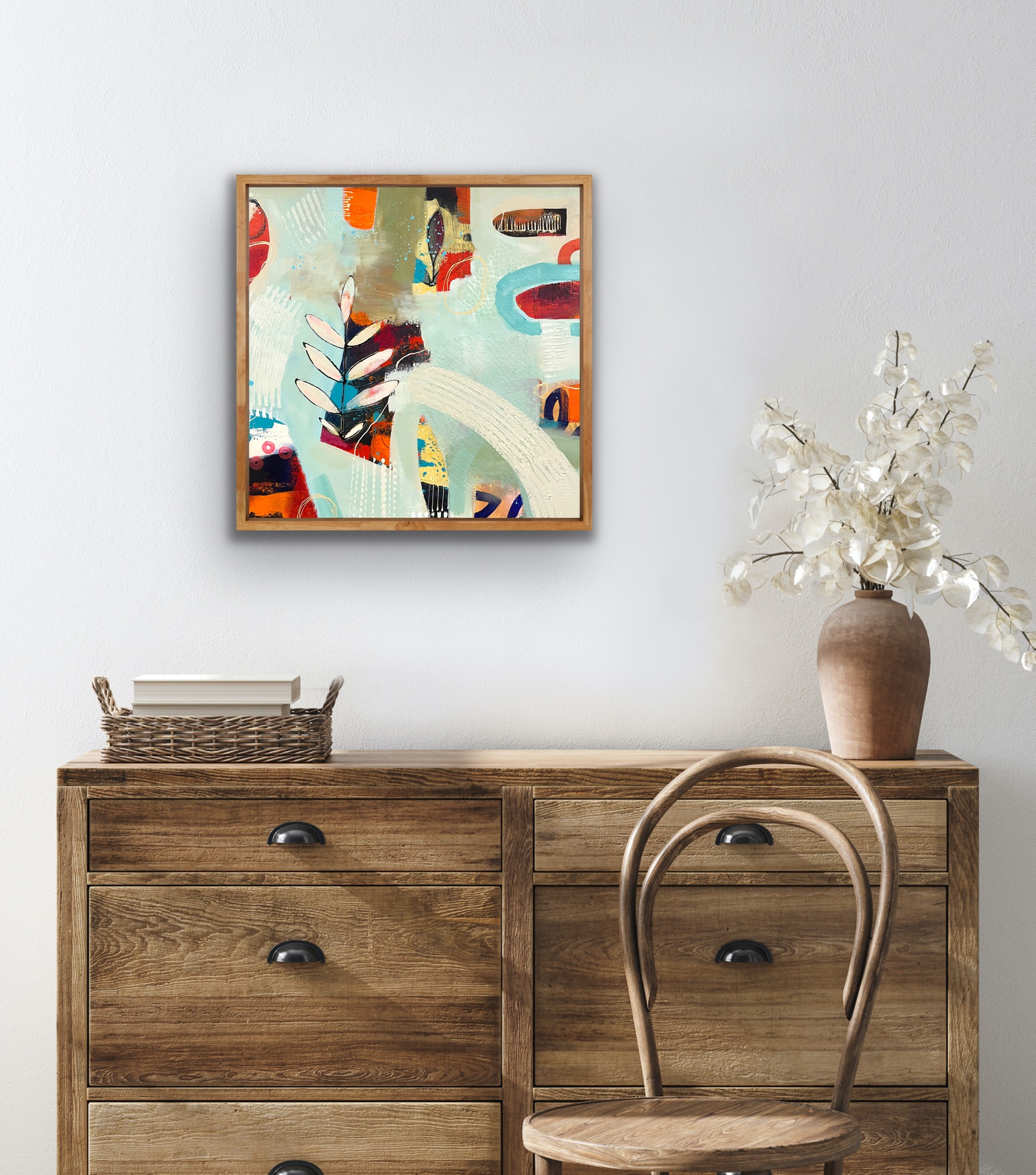 Deco botanical painting in situ