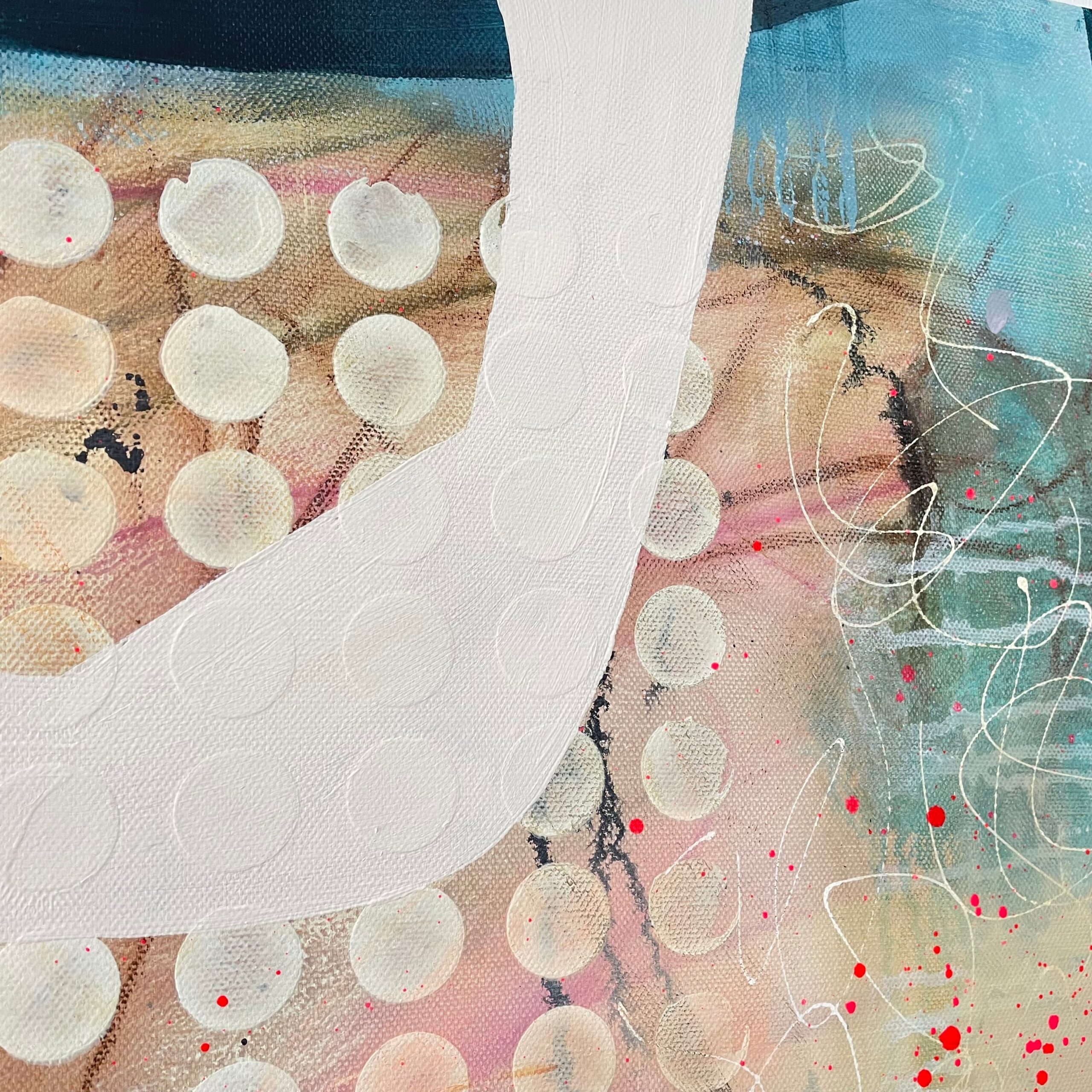 'Blue geometric abstract' painting - Image 4