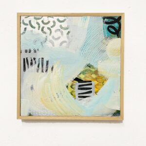 'Tide's Turn' framed abstract painting on wood panel