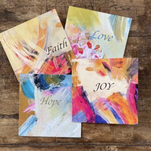 set of four encouragement greeting cards
