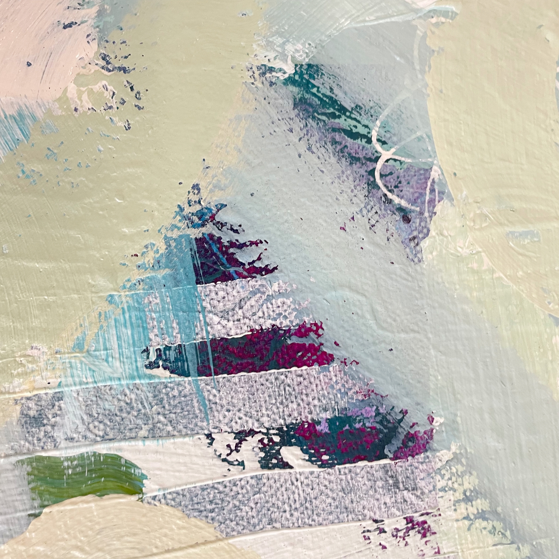"Outward Expression" painting, abstract blue and aqua - Image 2