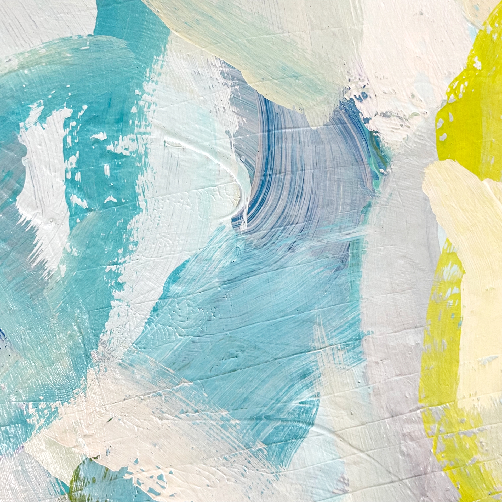 "Outward Expression" painting, abstract blue and aqua - Image 4