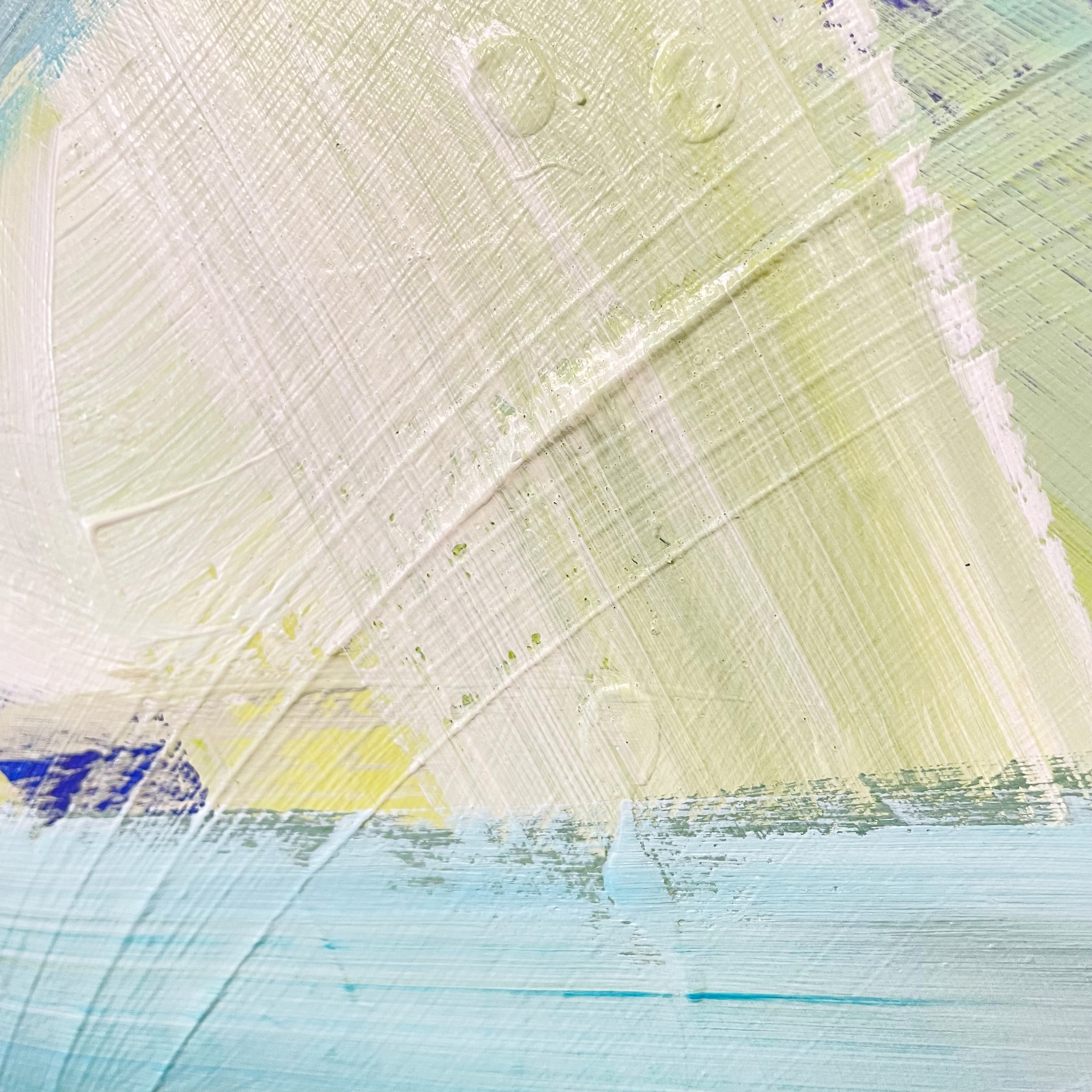 'Pistachio Polka' painting, blue and green abstract - Image 3
