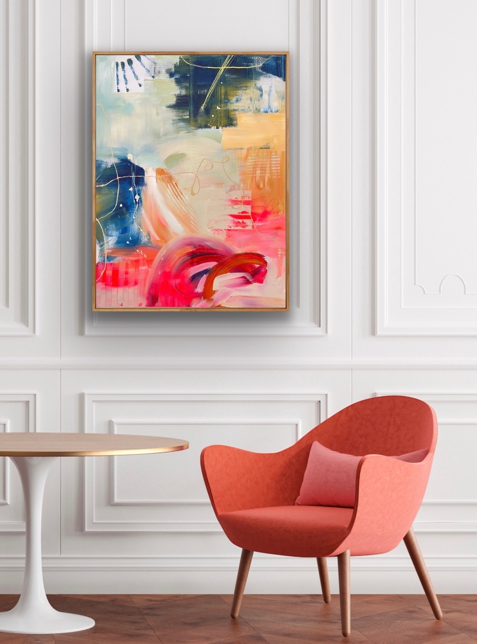 'Red Moon Rising' large abstract art - Image 5