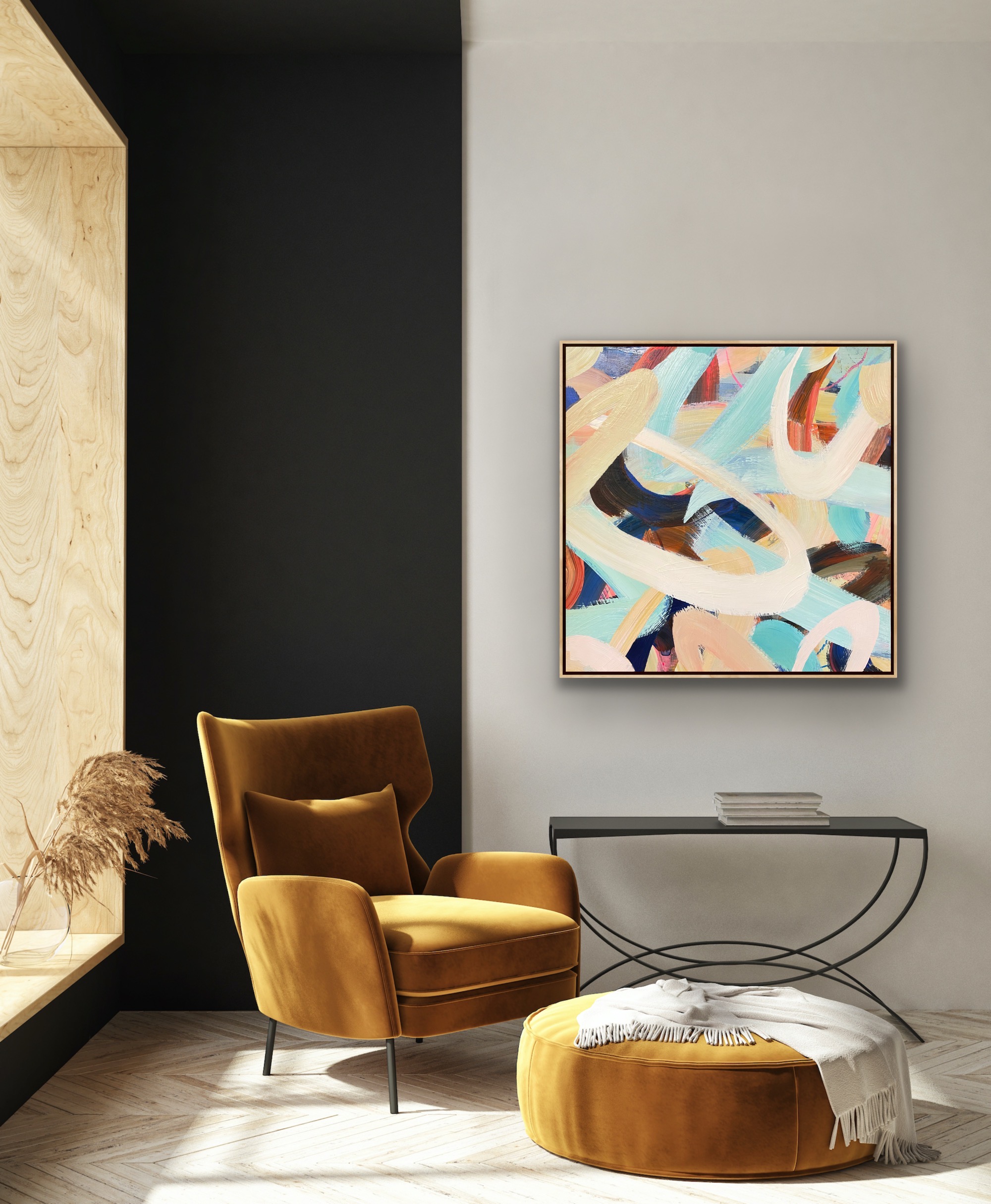 mock up of Twist & Shout canvas art print in situ